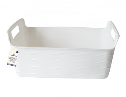 White Storage Basket with Handle