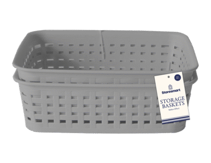 Rattan Effect Storage Baskets- Pack 2 - Image 2