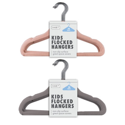 Kids Flocked Hangers- 10 Pieces