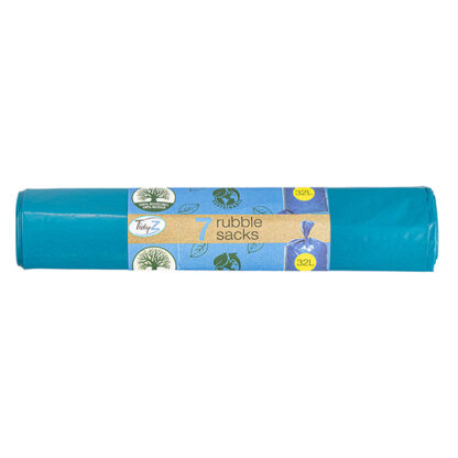 32L Blue Rubble Sacks Strong- 7 Pack
